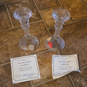 Lenox Crystal Candlestick Pair - Elegant Clear Design